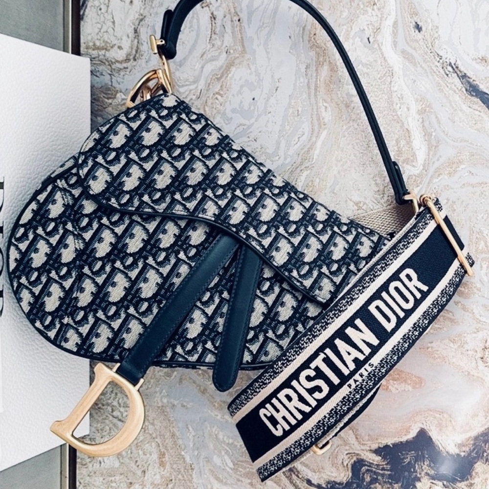 Dark Blue and Gray Women's Bag